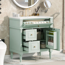 Load image into Gallery viewer, Modern Bathroom Vanity With Sink, Freestanding Cabinet With Flip Drawer &amp; Adjustable Shelf

