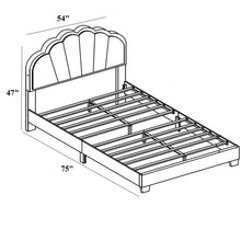 Load image into Gallery viewer, Bed With Floral Design Headboard And Built In LED Lighting
