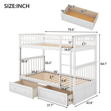 Load image into Gallery viewer, Twin over Twin Bunk Bed with Drawers, Convertible Beds, White(Old SKU: SM000240AAK-1)
