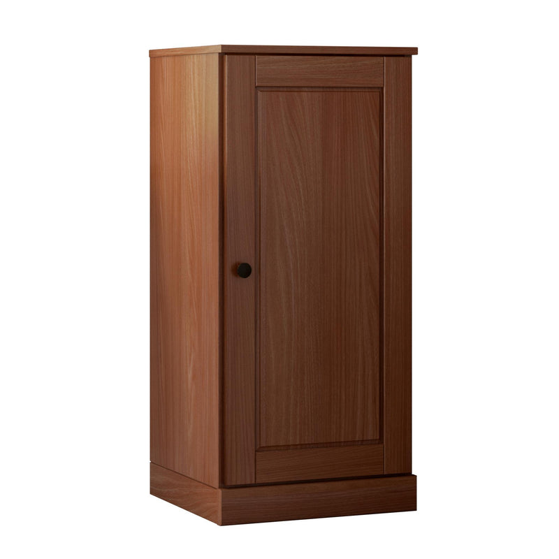 Solid Wood Adjustable Three Tier Library Bookcase With One Door (751361) - Coffee
