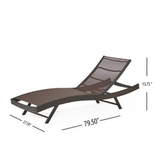Load image into Gallery viewer, Kauai - Modern Outdoor Mesh Chaise Lounge With Adjustable Backrest - Brown Multi
