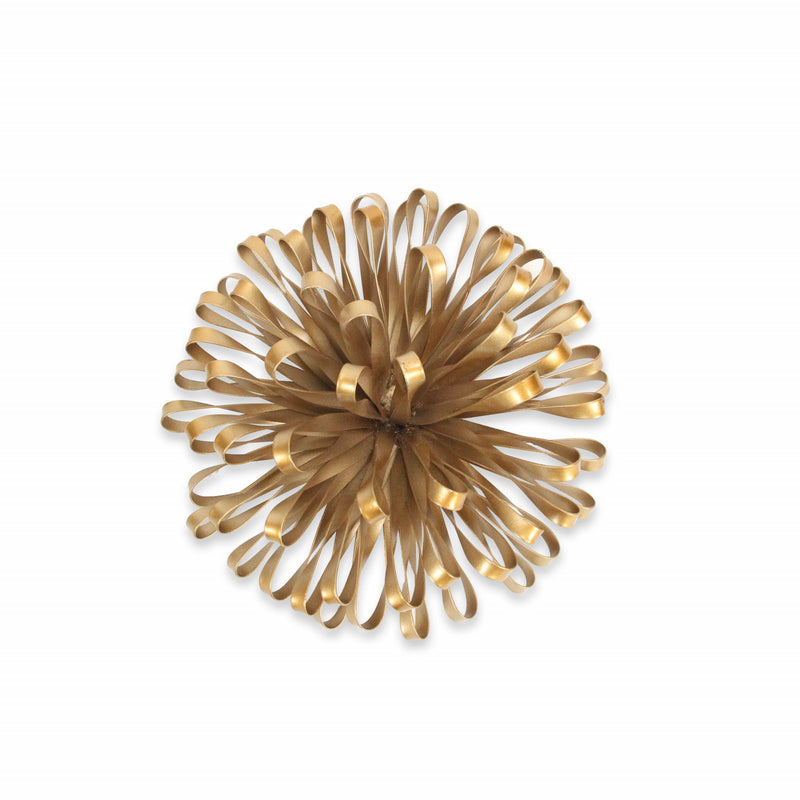 Abstract Bloom Painted Sculpture - Gold