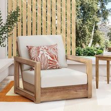 Load image into Gallery viewer, Outdoor Club Chair With Back And Seat Cushion - Brown
