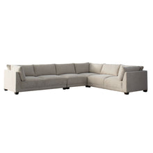 Load image into Gallery viewer, Canvas L Shaped Four Piece Sofa And Chaise Sectional With Toss Pillows - Beige
