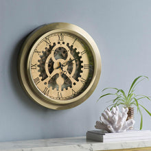 Load image into Gallery viewer, Industrial Style Round Wall Clock - Gold
