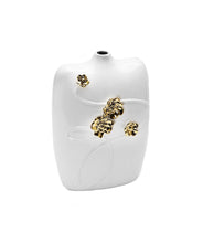 Load image into Gallery viewer, Floral Table Vase With Sculptural Details - White
