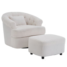 Load image into Gallery viewer, Swivel Chair With Ottoman, Modern Luxury Velvet Swivel Accent Chair, Comfy Round Armchair, Single Sofa Armchair With Lounge Seat For Bedroom / Office / Reading Spaces
