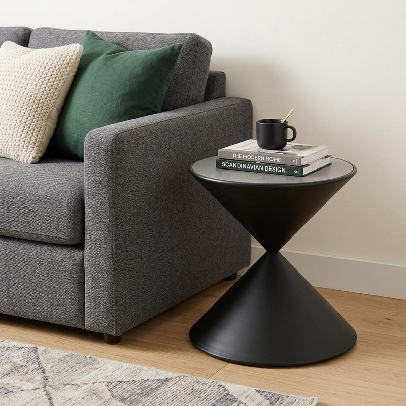 Round Hour End Table - Black