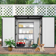 Load image into Gallery viewer, 5X3Ft Outdoor Storage Shed Waterproof Resin Cabinet With Lockable Doors For Bikes And Patio Furniture - Black
