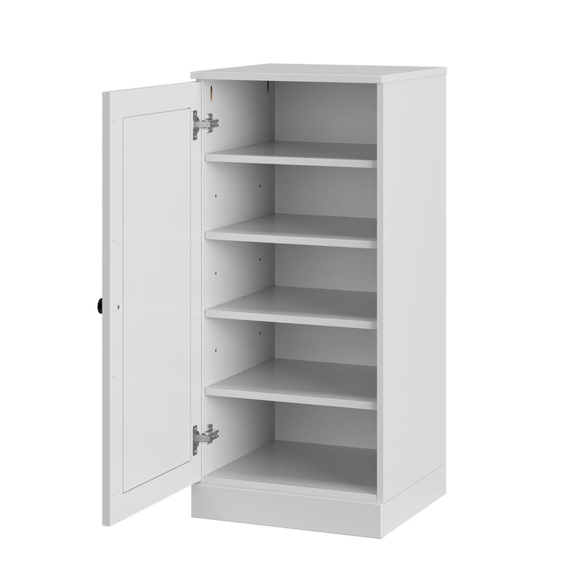 Ten Pair Solid Woodshoe Storage Cabinet (752061) - White