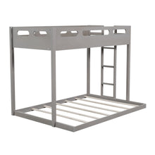 Load image into Gallery viewer, Twin over Full Bunk Bed with Built-in Ladder,Gray
