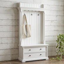 Load image into Gallery viewer, Classic Hall Tree Coat Rack With Drawers - White
