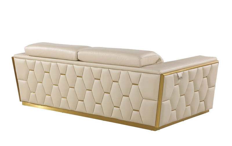 Italian Leather Sofa - Cream