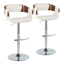 Load image into Gallery viewer, Elisa - Mid Century Modern Adjustable Barstool With Swivel With Rounded T Footrest (Set of 2)
