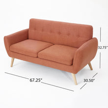 Load image into Gallery viewer, Modern Loveseat Sofa With Button Tufted Backrest
