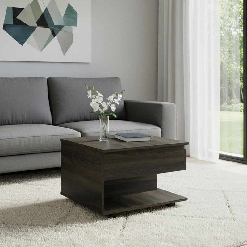 Wood Lift Top Wheel Coffee Table - Espresso