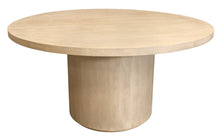 Load image into Gallery viewer, 60" Rounded Solid Wood Pedestal Base Dining Table - Brown / Natural
