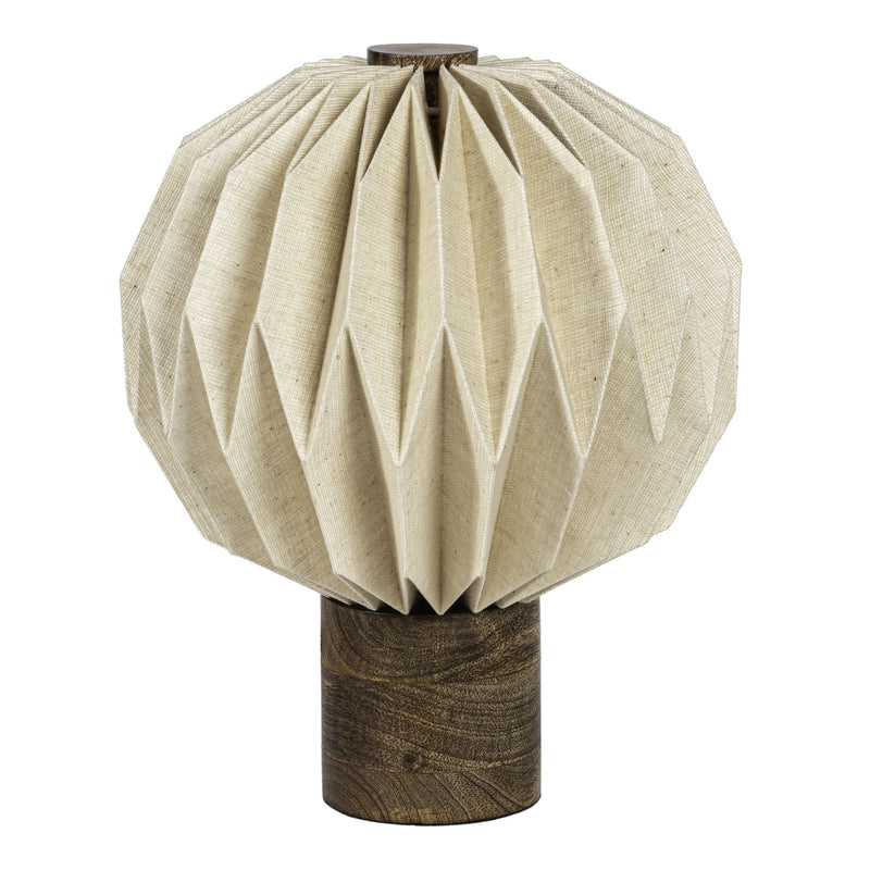 Geometric Bedside Lamp With Globe Shade - Natural