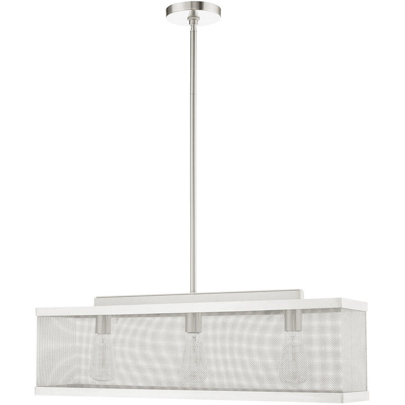 18" Three Light Dimmable Chandelier With Shades - Nickel