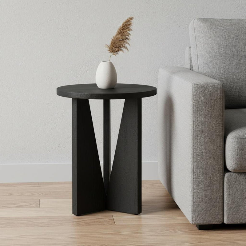Solid Wood Wood Tray Table - Black