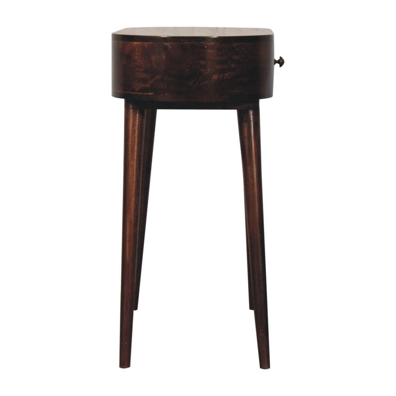 Oval Console Table With Drawer - Walnut