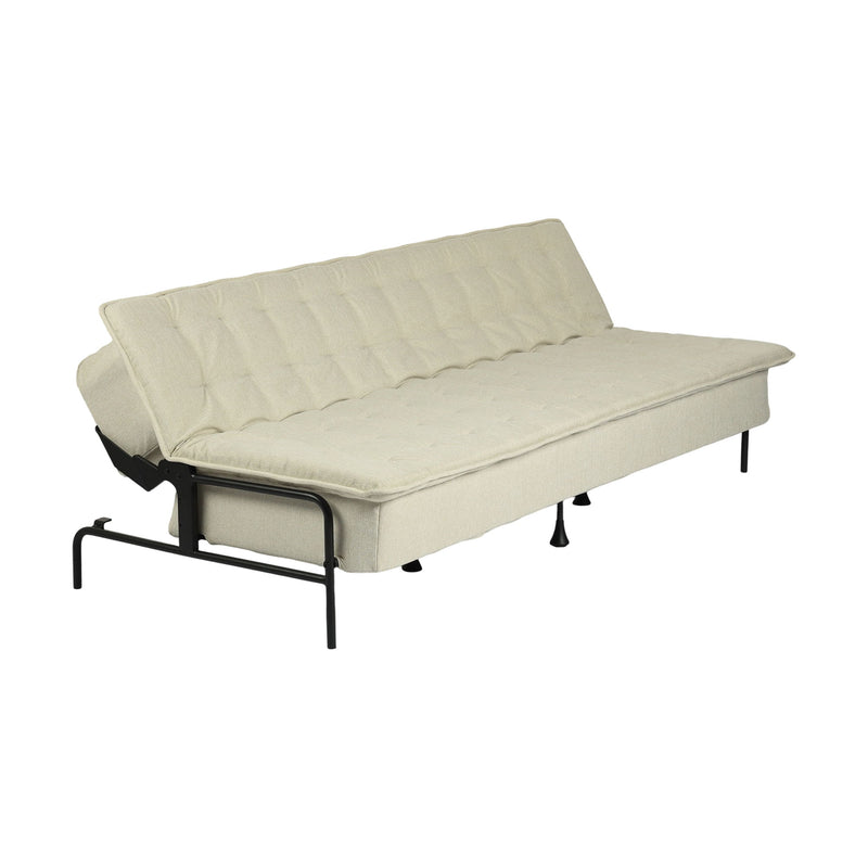 Fabric Convertible Futon Sleeper Reclining Sofa - Beige
