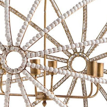 Load image into Gallery viewer, White And Gold Empire Six Light Metal and Beads Dimmable Chandelier
