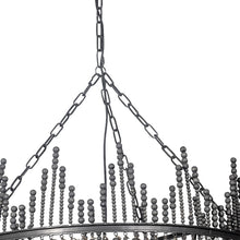 Load image into Gallery viewer, Black Unique Statement Four Light Metal and Beads Dimmable Chandelier
