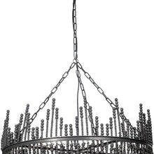Load image into Gallery viewer, Black Unique Statement Four Light Metal and Beads Dimmable Chandelier

