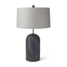 Load image into Gallery viewer, 29" Navy Blue Round Bedside Lamp With Drum Shade
