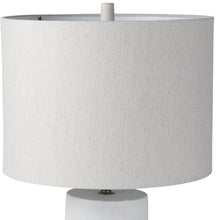 Load image into Gallery viewer, 28" White Round Bedside Lamp With Drum Shade

