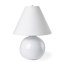 Load image into Gallery viewer, 11" White Round Bedside Lamp With Empire Shade
