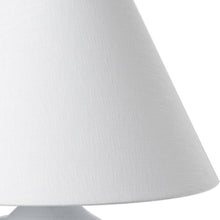 Load image into Gallery viewer, 11" White Round Bedside Lamp With Empire Shade

