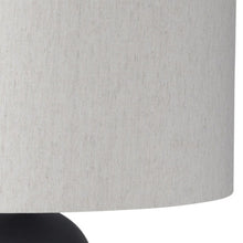 Load image into Gallery viewer, 30" Black Round Bedside Lamp With Drum Shade
