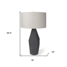 Load image into Gallery viewer, 30" Black Round Bedside Lamp With Drum Shade
