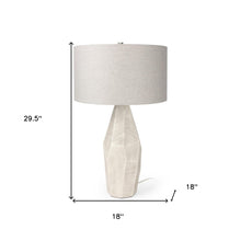 Load image into Gallery viewer, 30" Cream Round Bedside Lamp With Drum Shade
