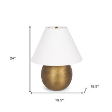 Load image into Gallery viewer, 24" Gold Round Bedside Lamp With Empire Shade
