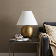 Load image into Gallery viewer, 24" Gold Round Bedside Lamp With Empire Shade
