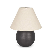 Load image into Gallery viewer, 24" Black Round Bedside Lamp With Empire Shade
