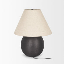 Load image into Gallery viewer, 24" Black Round Bedside Lamp With Empire Shade
