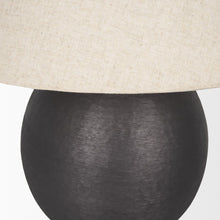Load image into Gallery viewer, 24" Black Round Bedside Lamp With Empire Shade
