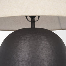 Load image into Gallery viewer, 24" Black Round Bedside Lamp With Empire Shade
