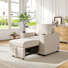 Load image into Gallery viewer, Single Pull Out Sofa Bed With USB Ports And Cup Holders
