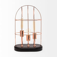 Load image into Gallery viewer, 19" Rose Gold And Black Lantern Lantern With Shade
