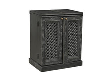 Load image into Gallery viewer, Solid Wood Carved Floral Bar Cabinet With Two Doors One Drawer (727846) - Black
