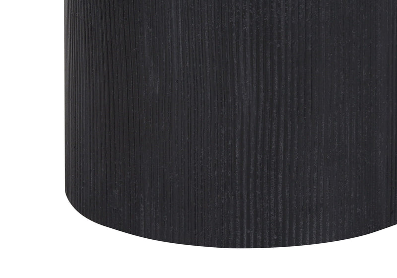 Concrete Cylinder Table Lamp With Ivory Drum Shade - Black And Gold
