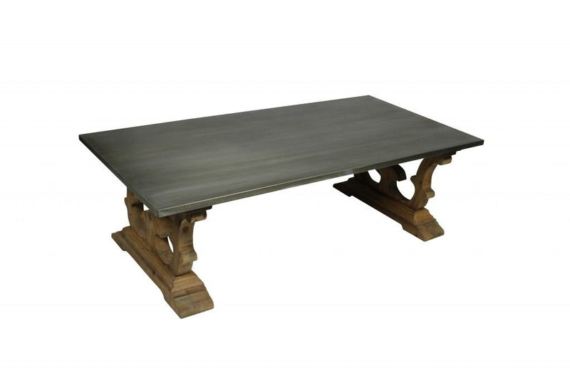Rectangular Decorative Base Coffee Table - Gray