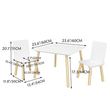 Load image into Gallery viewer, Kids Table And 2 Chairs Set, 3 Piece Toddler Activity Play - White
