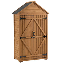 Load image into Gallery viewer, Outdoor Storage Cabinet, Garden Wood Tool Shed, Outside Wooden Shed Closet With Shelves And Latch For Yard
