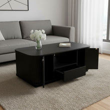 Load image into Gallery viewer, Oval Block Coffee Table With Storage - Black
